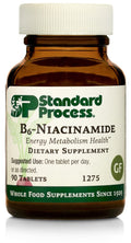 Standard Process B6-Niacinamide - Energy Metabolism Heart Health and Digestion Supplement with Vitamin B6 Niacin Ascorbic Acid Reishi Mushroom Shiitake Mushroom and More - 90 Tablets