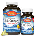 Carlson Elite Omega-3 Gems 1600 mg Omega 3 Fatty Acids Including EPA & DHA - Norwegian Wild-Caught Sustainably Sourced Fish Oil Supplement Omega 3 Fish Oil Capsules Lemon - 90+30 Softgels