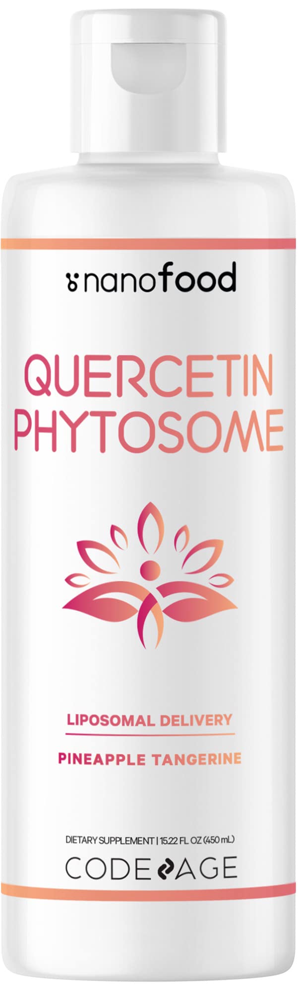 Codeage Liquid Quercetin Phytosome Supplement Quercetin 1000 mg Dihydrate 3-Month Supply Immune Support Sophora Japonica Vitamin E Liposomal Delivery Vegan Non-GMO 15.22 fl oz