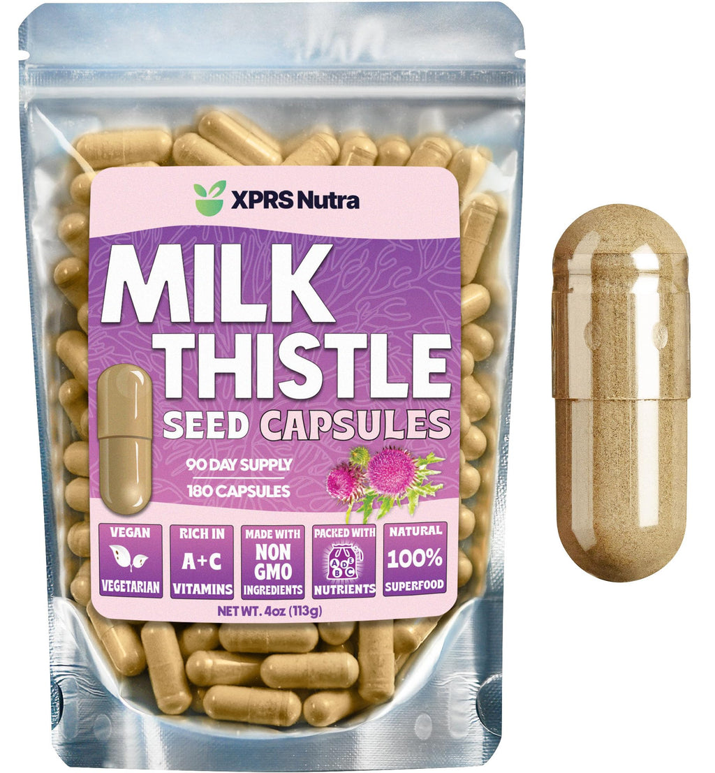 Milk Thistle Seed Capsules - 180 Count (3 Month Supply) Premium Milk Thistle Supplement Rich in Silymarin to Support the Liver and Digestion - Pure Non-GMO Cardo Mariano Milk Thistle Pills