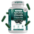 Organic Spirulina and Chlorella Capsules – Chlorophyll Pills & Blue Green Algae to Support Powerful Detox Energy & A Healthy Immune System– 3X More Chlorella Spirulina Powder/Serving – 90 Ct