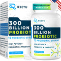 Probiotics for Women Men: 300 Billion CFU Probiotic High Potency + 12 Strains Organic Probiotics with Prebiotics Daily Probiotic Supplement for Digestive Gut Immune and Bloating Health 60 Capsules