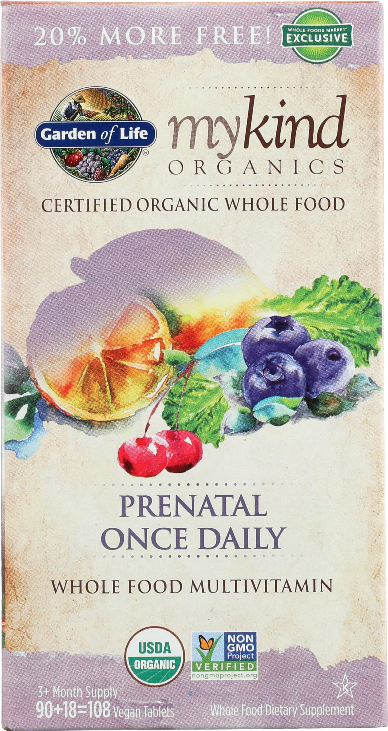 Garden of Life Organic Mykind Prenatal Once Daily 108 CT
