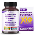 Elderberry 12000mg Quercetin 3000mg Turmeric 500mg Zinc 50mg - Support The Immune System Respiratory Health - Made in The USA