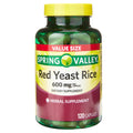 Spring Valley Red Rice Yeast 600mg Red Yeast Rice Powder (Monascus purpureus) Dietary Supplement Gluten Free Capsules for Adults 120 Count (Pack of 1)