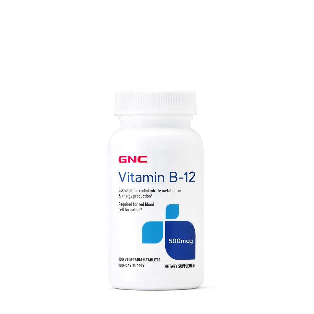 GNC Vitamin B-12 500mcg 100 Tablets Supports Energy Production