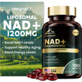 MEGNETA Liposomal NAD+ Supplement 1200mg with Trans Resveratrol - Boost NAD+ Levels Energy & Anti-Aging Support - Vegan 100 Softgels