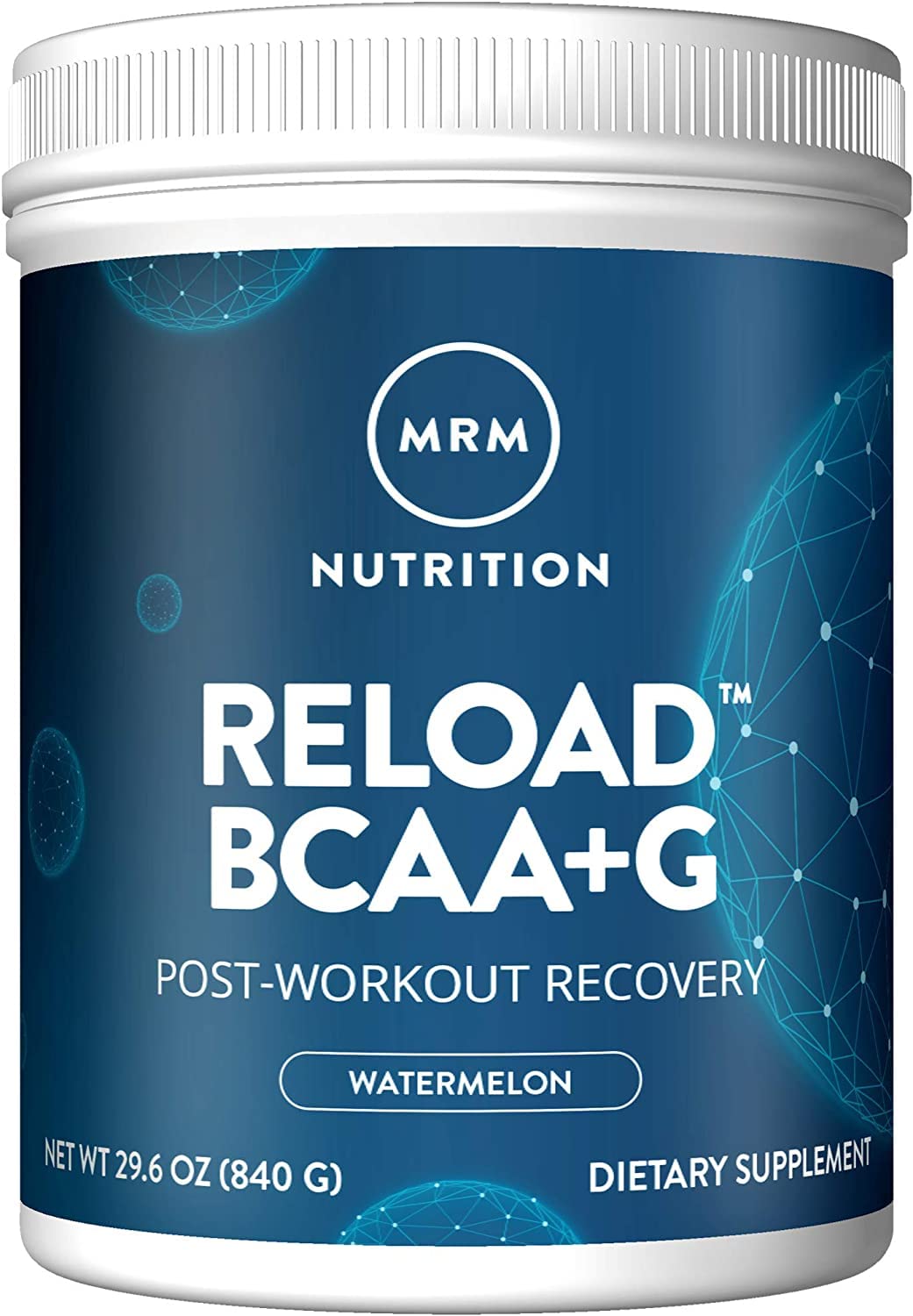 MRM Nutrition Reload BCAA+G Post-Workout Recovery | Watermelon Flavored | 9.6g Amino Acids | with CarnoSyn® | Muscle Recovery | Keto Friendly | 840g 67 Servings