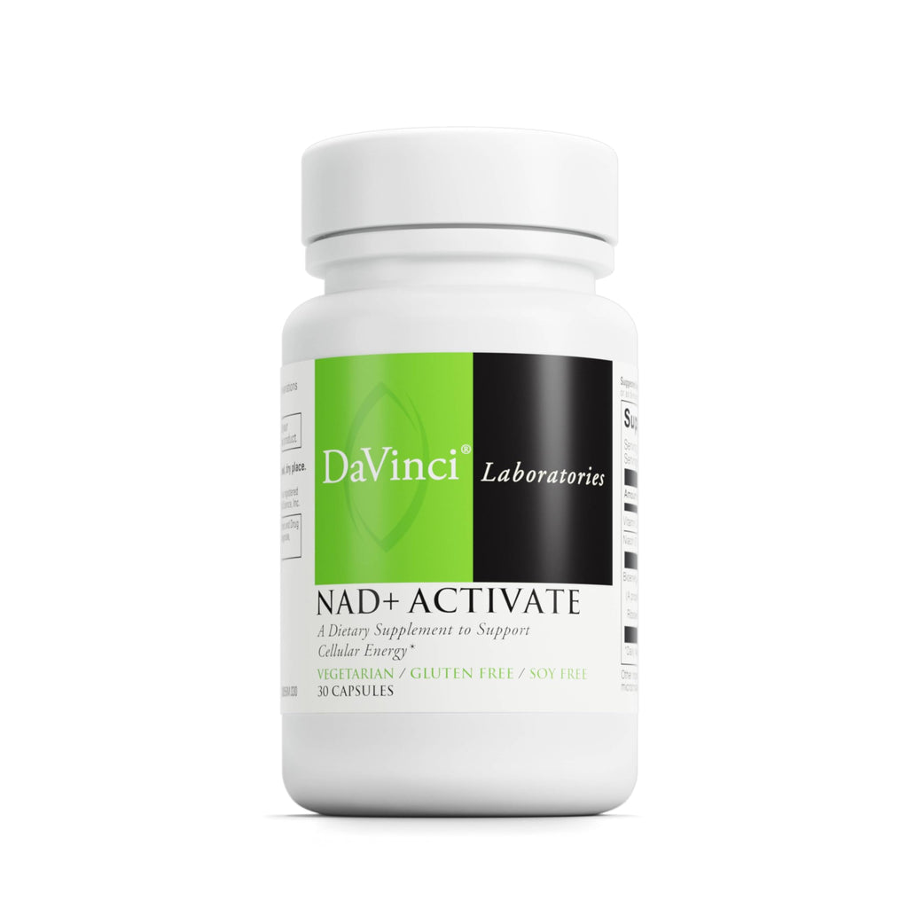 DAVINCI Labs NAD+ Activate - NAD Supplement with Vitamin C & Niacin - Helps Support Brain Health Cellular Energy & More* - Vegetarian Gluten-Free & Soy-Free - 30 Capsules