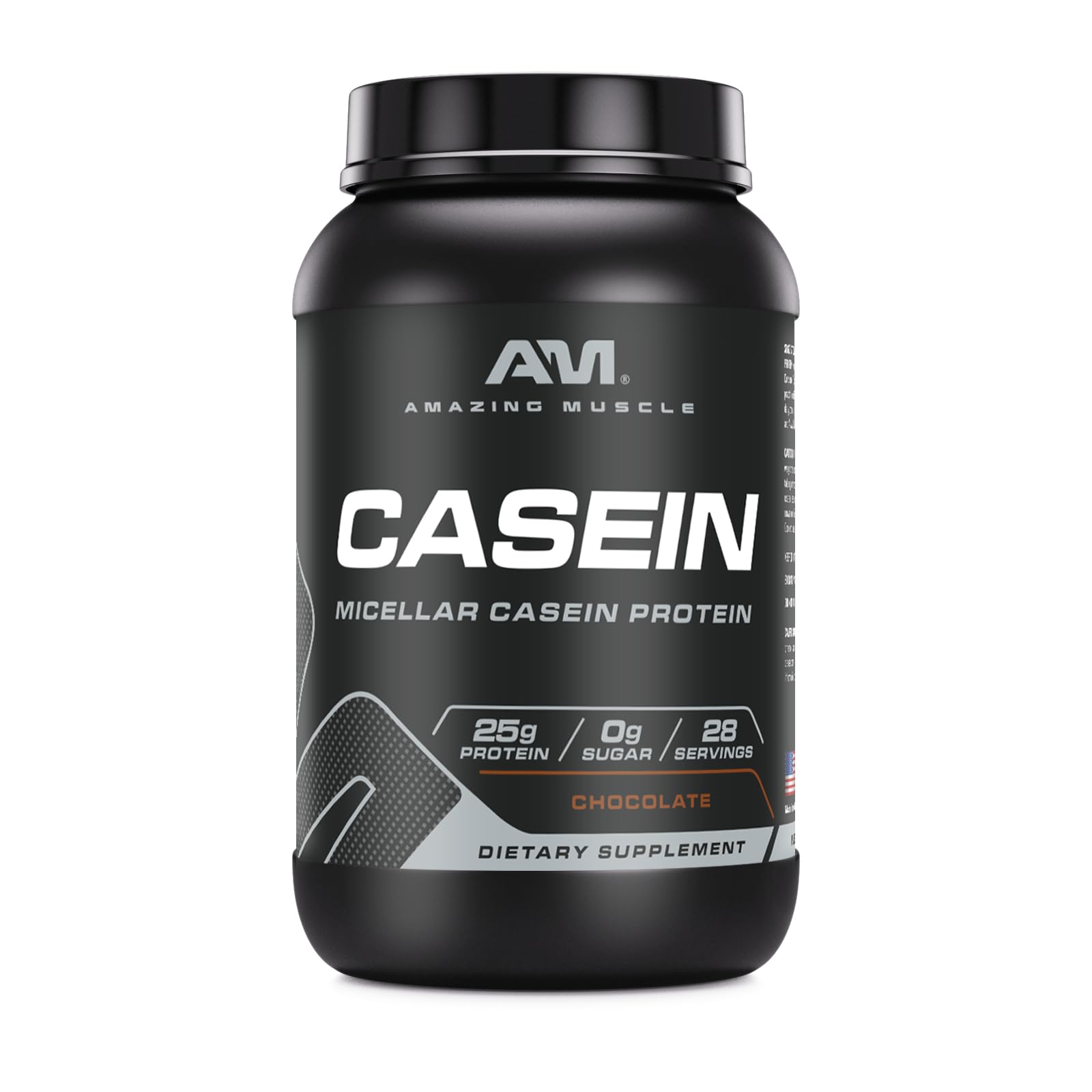 Amazing Muscle Casein Protein Powder | Chocolate Flavor | 25 G Protein | 2 Lb (907 G) | Non-GMO | Made in USA