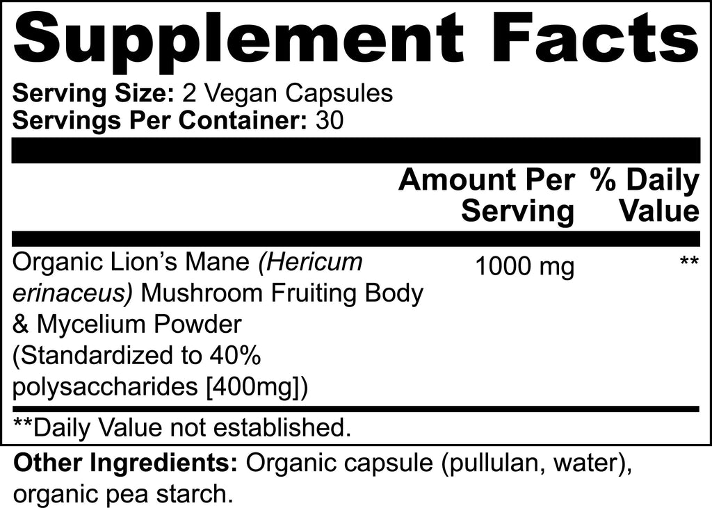 Lions Mane Mushroom Supplement Cognitive Support, Focus, Mood Boost, And Recovery For Athletes
