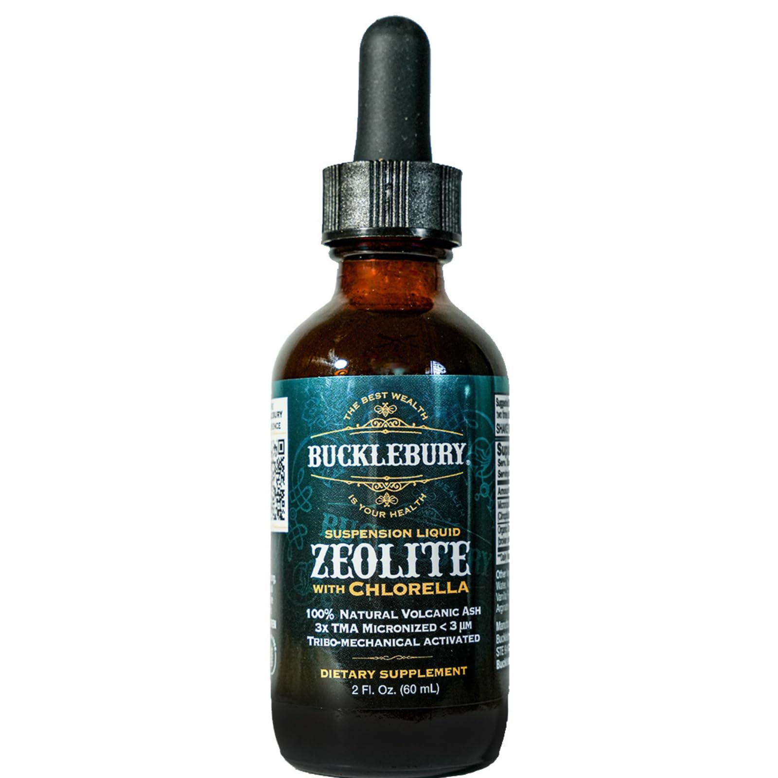BUCKLEBURY Zeolite Liquid Suspension w/Chlorella - Detox Support Immune System and Digestive Tract Health Support for Kids and Adults (60 Servings)